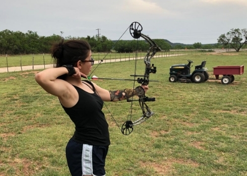 Dragon X8 camo compound bow package review by Marcus Garza from USA